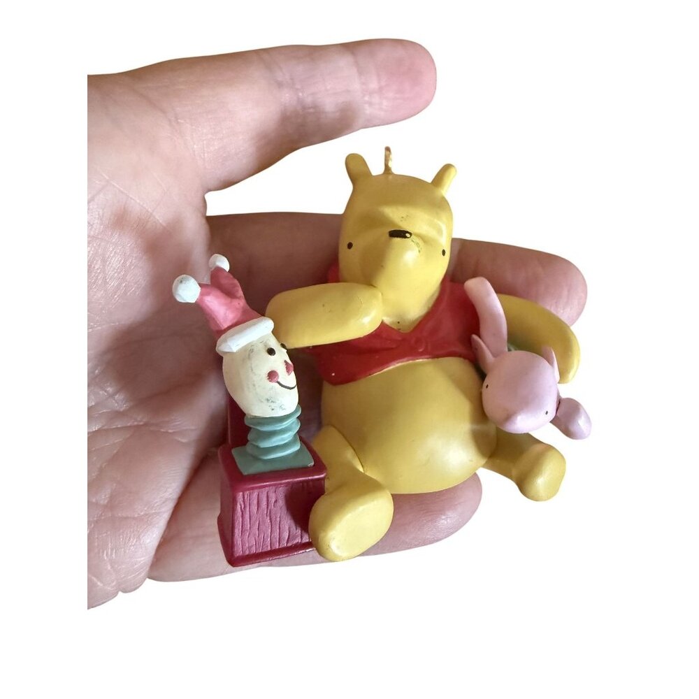 Vtg Disney Hallmark 2000 Winnie The Pooh Ornament With Piglet & Jack-In-The-Box